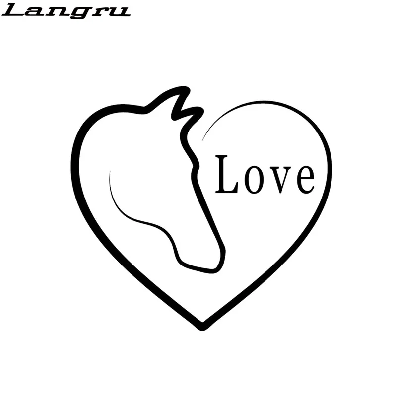 

Langru 15*14CM Love Horse Fashion Car-Styling Decor Vinyl Car Sticker Accessories Jdm