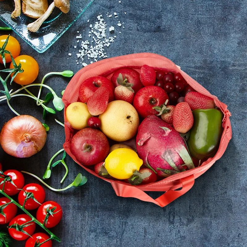 

Waterproof Foldable Recycle Shopping Portable Carrier Bag for Women Solid Eco Friendly Large Capacity Totes Supermarket Handbag