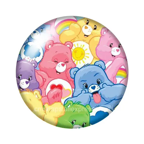 DB1147-03 Прекрасный Care Bears стильная футболка с изображением персонажей видеоигр 18 мм кнопки 10 шт, смешанные цвета, круглый стеклянный кабошон стиль для украшение с защелкой - Окраска металла: DB1147-03