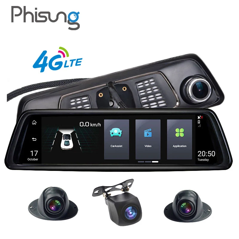 

Phisung V9 Plus 4CH Cameras lens 10"Android Navi car camera with gps rear view mirror dvr drive recorder ADAS WIFI RAM2GB+ROM32G