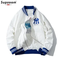 2020 new arrival hot stand collar coat baseball uniform zipper cotton liner rib sleeve loose brand clothing bomber jacket men