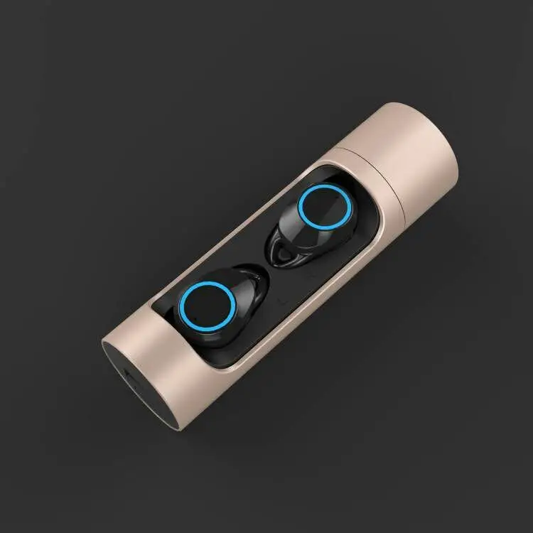 Bluetooth 5,0, беспроводные наушники с глубоким басом, водонепроницаемые наушники-вкладыши с зарядным устройством для Apple iPhone 7 8 X - Цвет: Gold