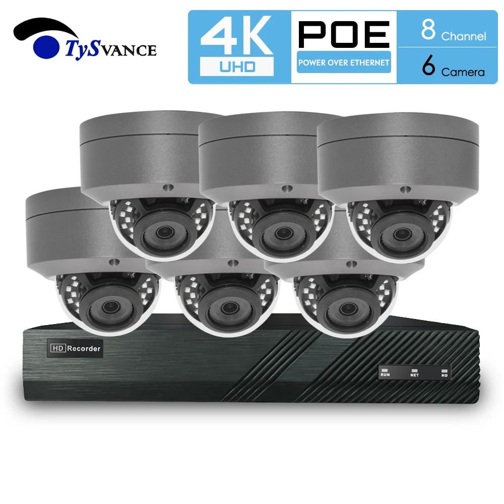 Система видеонаблюдения TySvacne Ultra HD 8 Мп 4K каналов сетевой видеорегистратор с