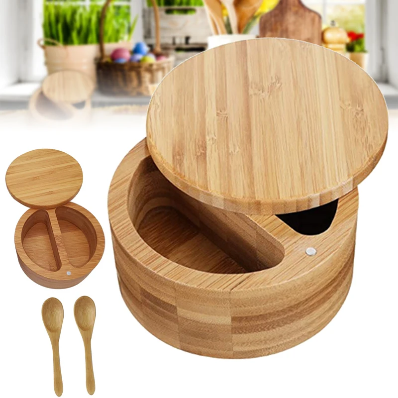 

2 в 1 круглая Двойная сетка соль и искусственная коробка для специй соль и перец с магнитным замком