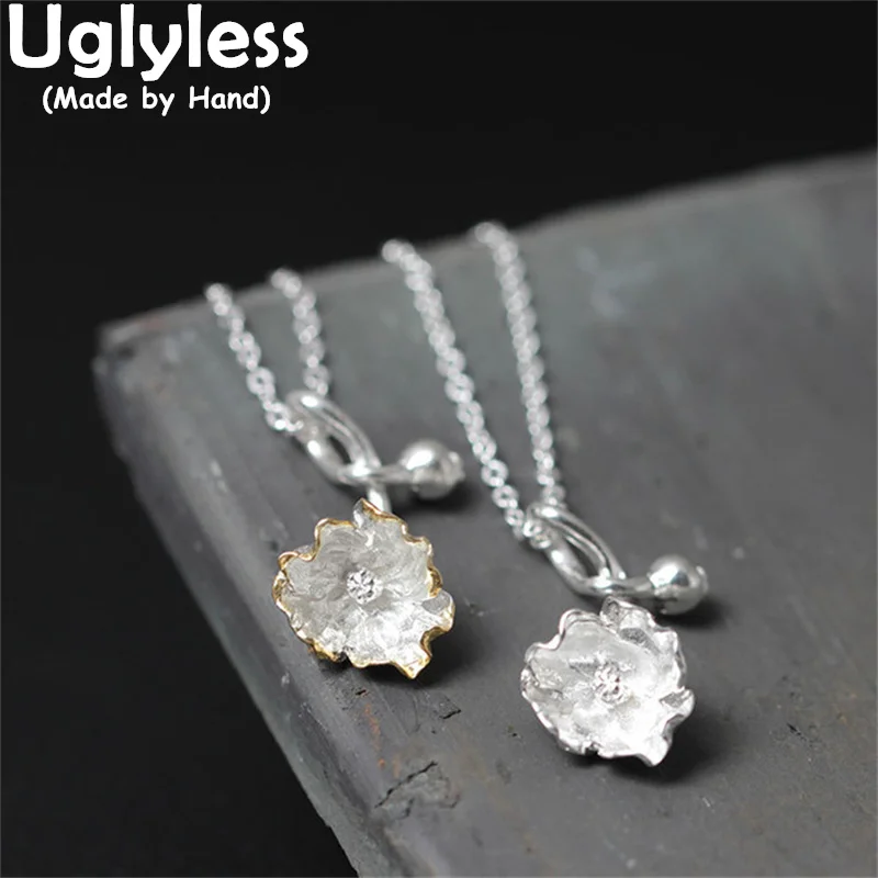 

Uglyless Real S925 Sterling Silver Handmade Women Floral Rings Personalized Poppies Flower Ring Exotic Designer Fashion Jewelry