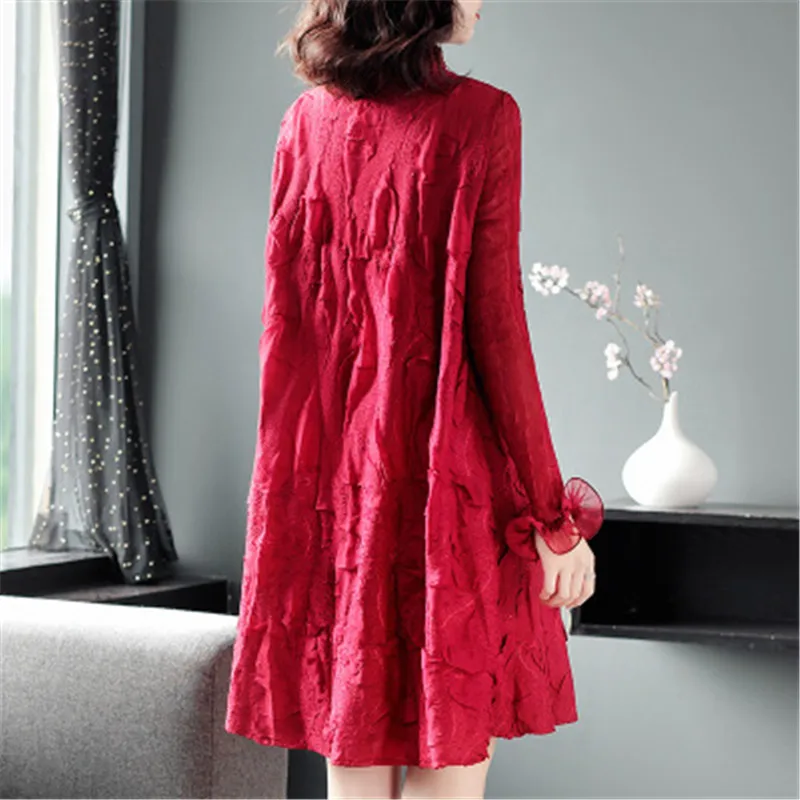 Складное платье для женщин тяжелой промышленности нового фонда 2020 осень Miyake Fold