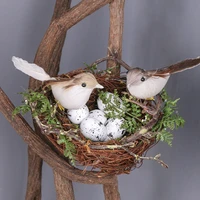 handmade window display big round bird nest set rattan craft easter simulation decor party supplies garden props