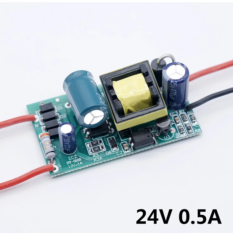 Светодиодный драйвер 220V постоянного тока до DC12V 1A светильник 24V 6 Вт 12 Вт 24 Вт 36 Вт 60 Вт 24В 1A 1.5A светодиодный Питание 12 V светильник трансформаторы 12 Вольт светодиодный - Цвет: 24V 0.5A 12W