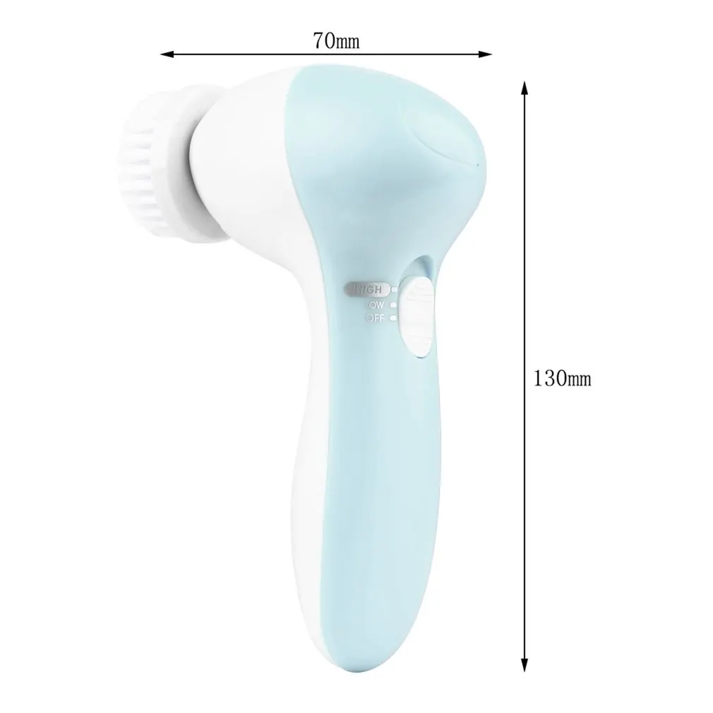 

1 Set 5-in-1 Electric Wash Face Machine Facial Pore Cleaner Body Cleaning Massage Mini Skin Beauty Massager Brush