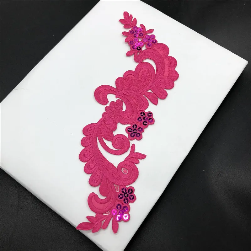 Rose Red 2 шт. Вышивка Ткань палочка украшения одежды аксессуары назад клей глажка Патч палка наклейки Лидер продаж - Цвет: Rose Red