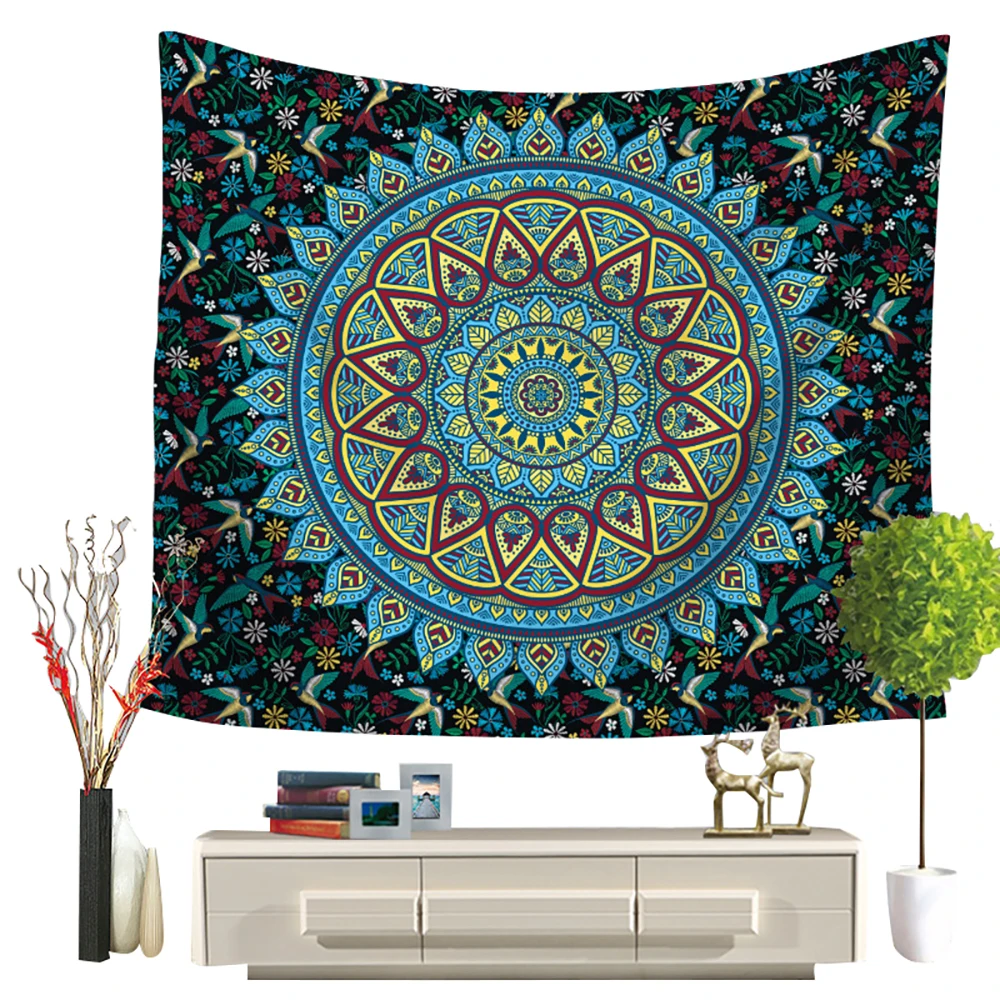 

Lychee Mandala психоделический гобелен Hippie настенный художественный ковер для дома в стиле бохо, декоративный Tapestries