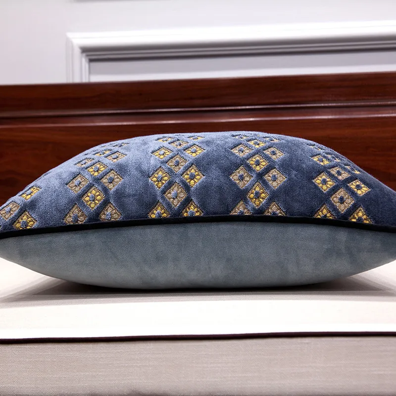 3D укороченный ворс Голубая Подушка углы столов Housse De Coussin рождественские