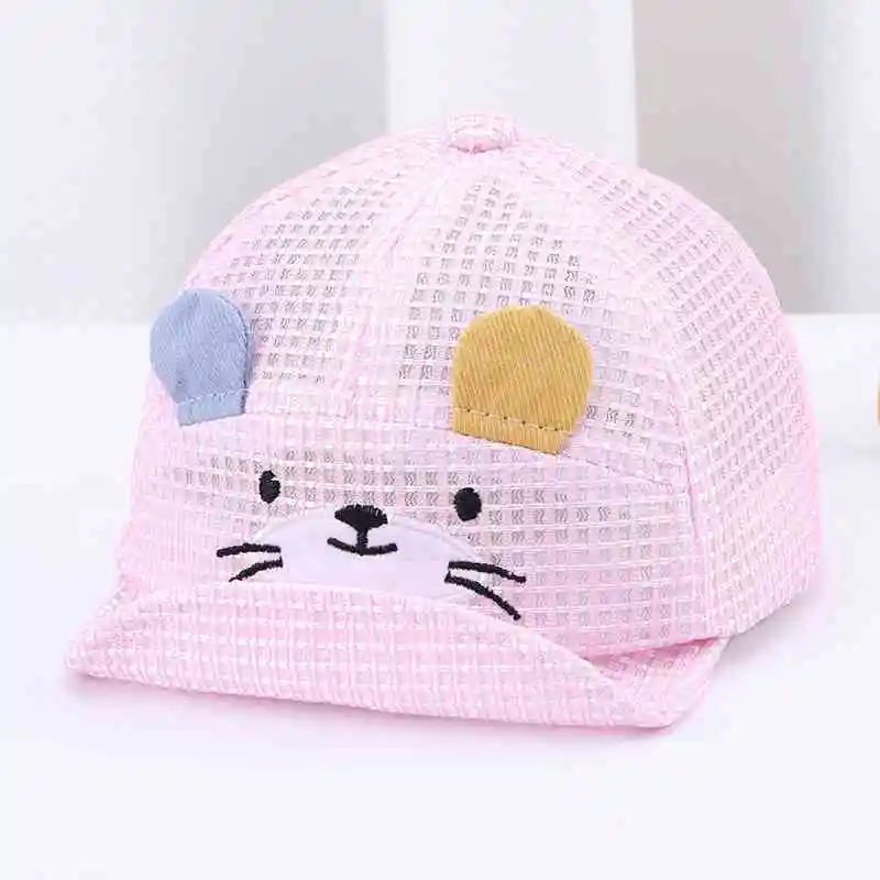 Summer Baby Boy Cap Cartoon Mesh Hat With Ears Cute Cotton Baseball Infant Girls Soft Sun | Детская одежда и обувь