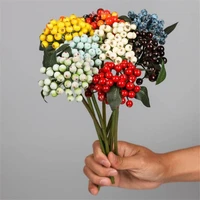 7pcs fake short stem berry 11 81 length simulation blueberry for wedding home decorative artificial plants 9 colors