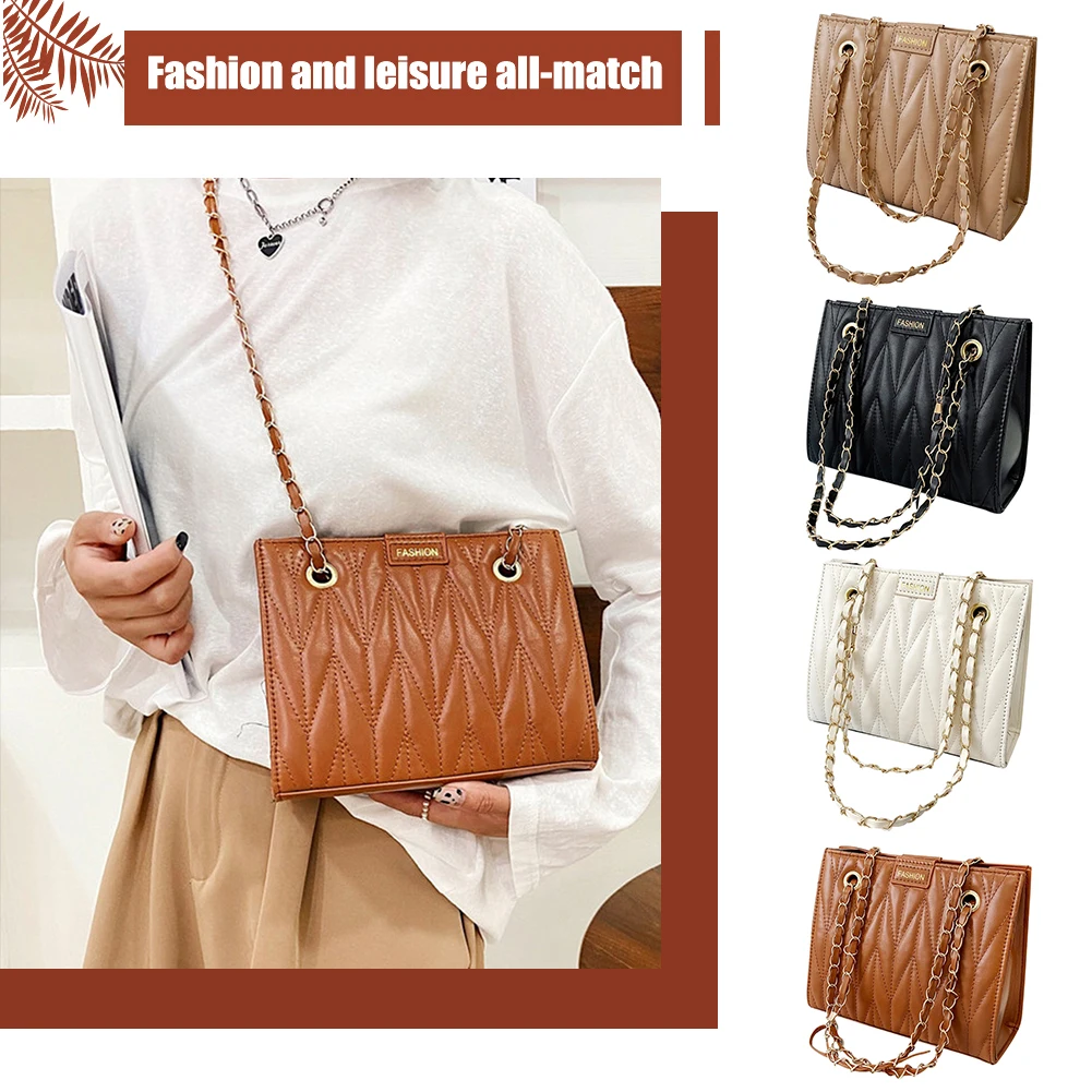 

Модная женская плиссированная сумка-мессенджер через плечо из искусственной кожи с тиснением, повседневная женская однотонная маленькая с...