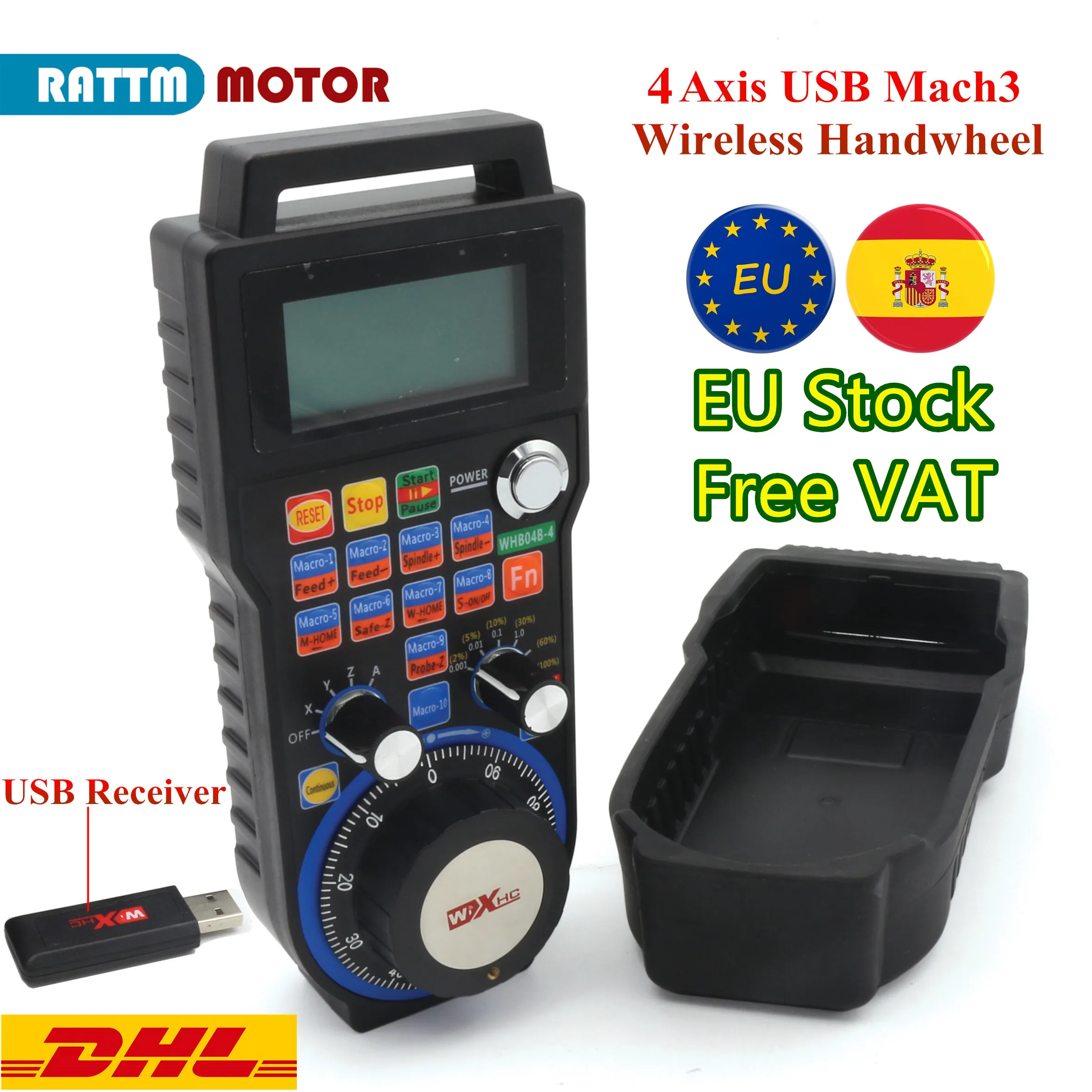 

[Бесплатная доставка в США/ЕС] 4-осевой Беспроводной USB-контроллер XHC Mach3 с дистанционным управлением MPG Подвеска CNC ручной контроллер для фрез...