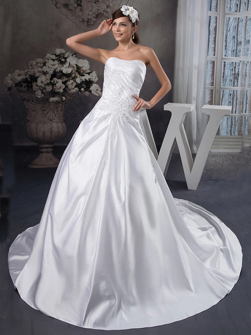 Белые женские свадебные Сатиновые туфли платья размера плюс 2021 свадебное платье