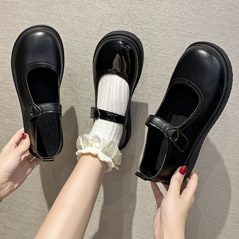 

Soft Retro Woman Shoes All-Match Female Footwear Round Toe Shallow Mouth Casual Sneaker Oxfords Dress Summer Leather Fabric Mary