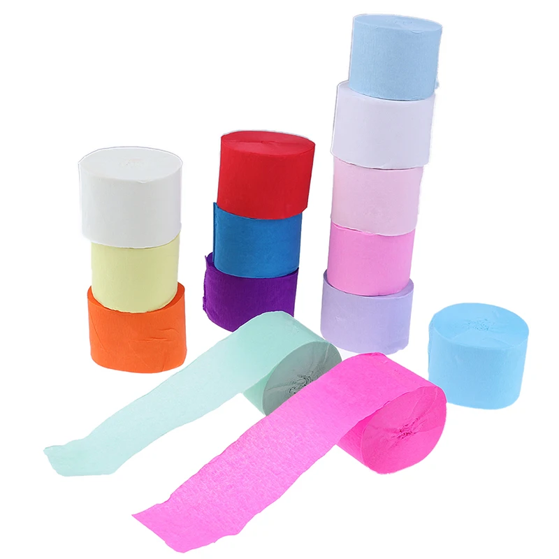 25 м/рулон сморщенные длинные узкие ленты из крепированной бумаги Красочные DIY