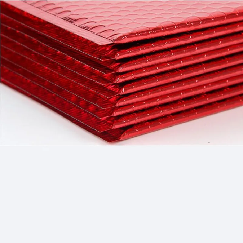 Ceny 50 Sztuk/paczka Czerwone Koperty Z Folii Aluminiowej Koperty Z Folią Bąbelkową Koperty Bąbelkowe