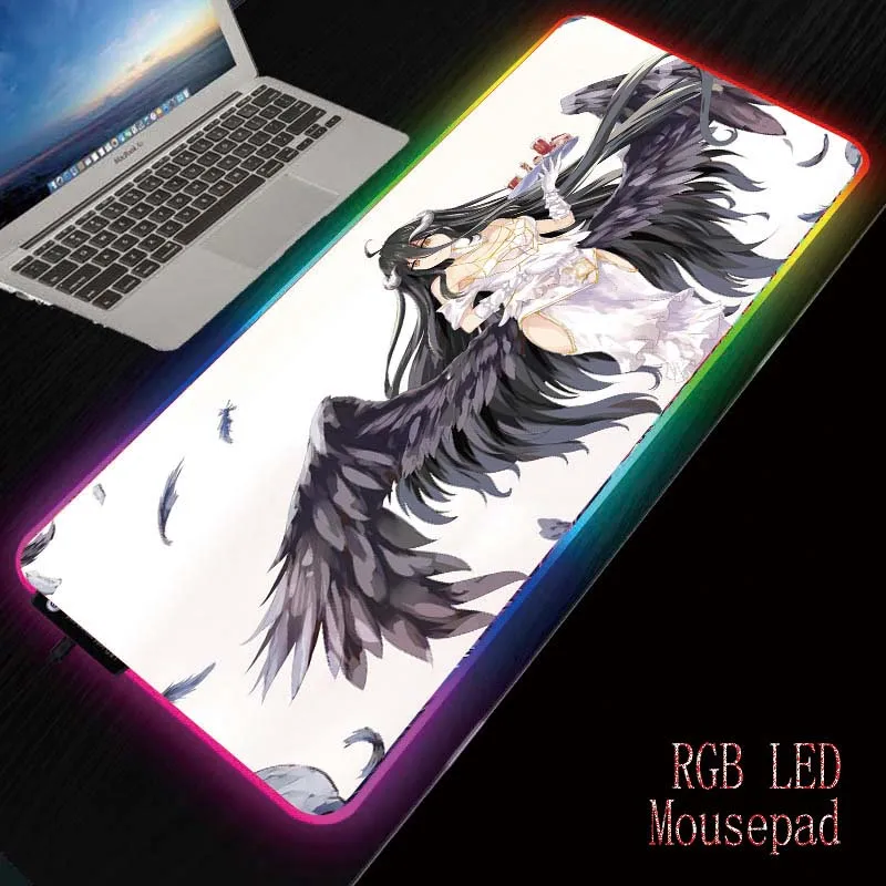 

Mouse Pad RGB LED Gamer Mice Pad XXL Customizable Desk Play Mats with Cool Colorful Lights Anime Girl for PC Computer Laptop