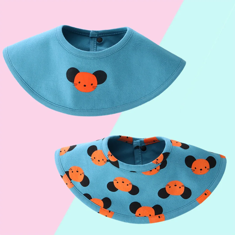 

2pcs/lot Baby Feeding Bib Waterproof Cartoon Animal 360 Degree Rotation Baby Bibs Cotton Burp Cloth Infant Slabbetjes Towel
