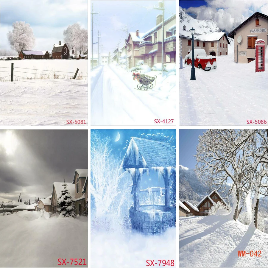 Реквизит для фотосъемки на улице мечта мультфильм зимняя снежная сцена фон