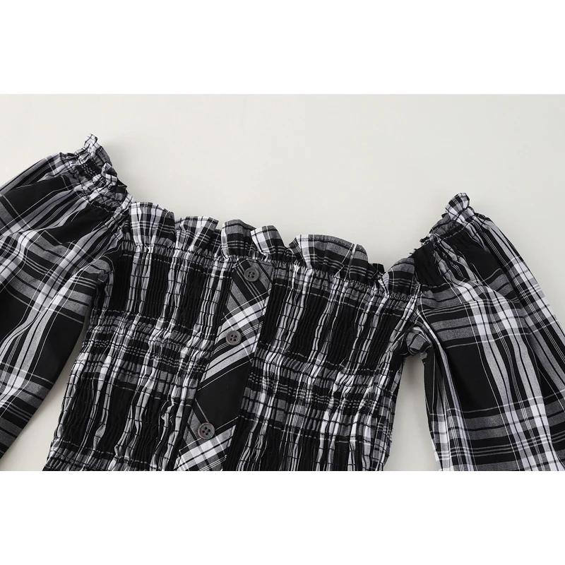 Женские рубашки в клетку осень 2021 Корейская уличная одежда пикантная короткая