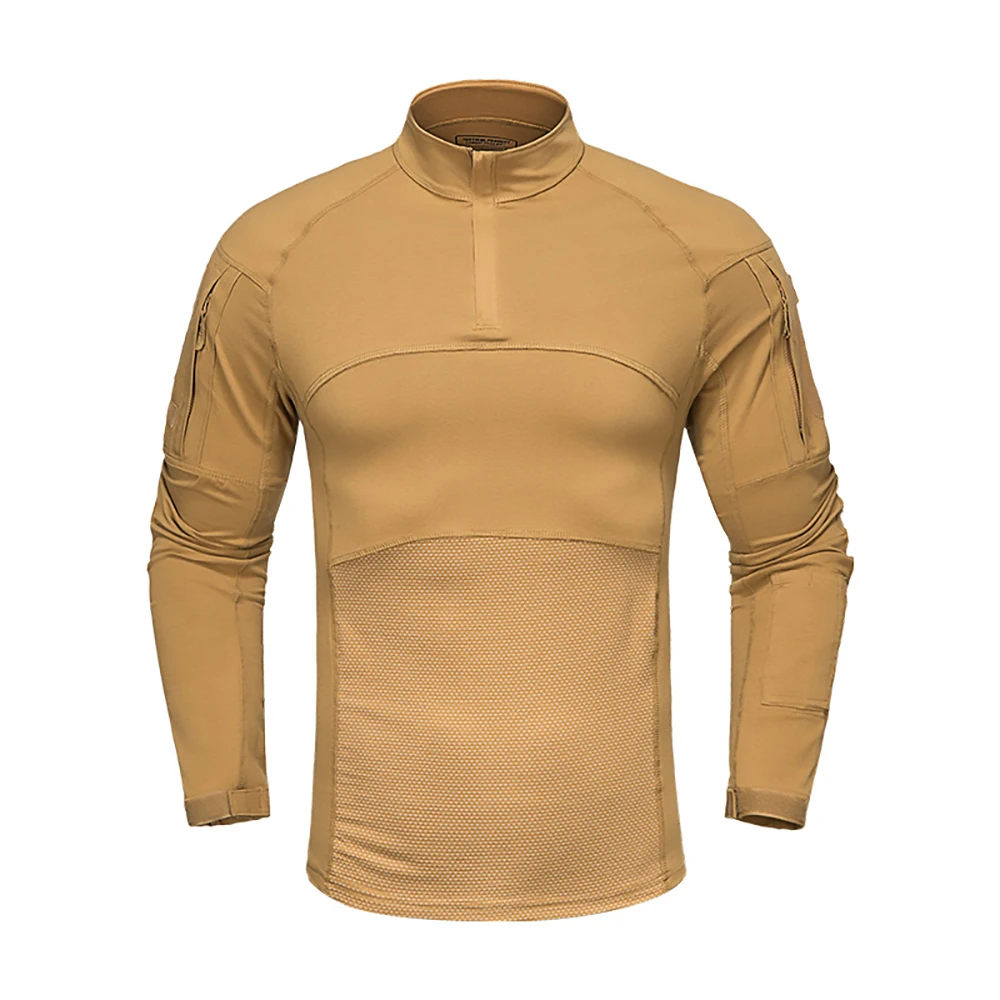 Men Tactical T-shirts Summer Long Sleeve Army Green Elastic Military Combat Navy Airsoft Top Tees Male Clothing | Тематическая