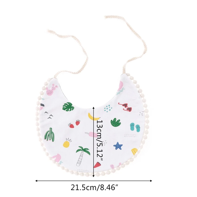 

Baby Cotton Printing Bibs Newborn Feeding Bandana Lace Tie Saliva Towel Scarf for Infants Shower Gift