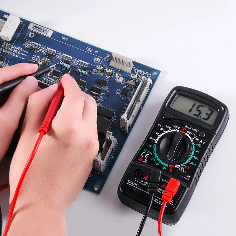 A-BF Digital Multimeter AC/DC Ammeter Data Hold LCD Backlight Voltage Current Resistance Meter Tester Multimeters Diode XL830L |