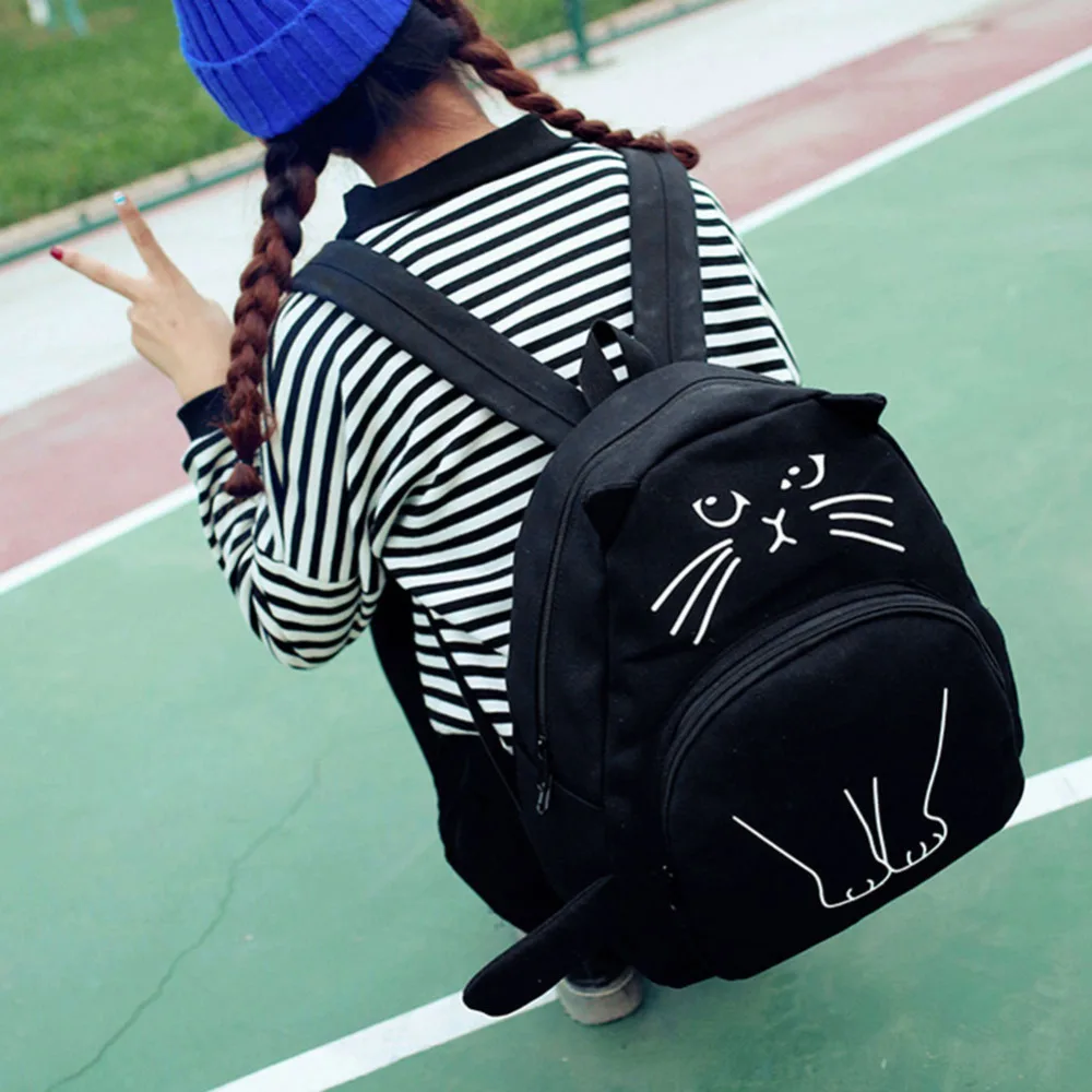 Новое поступление 2021 дизайнерские рюкзаки с милым котом и 3D принтом женский