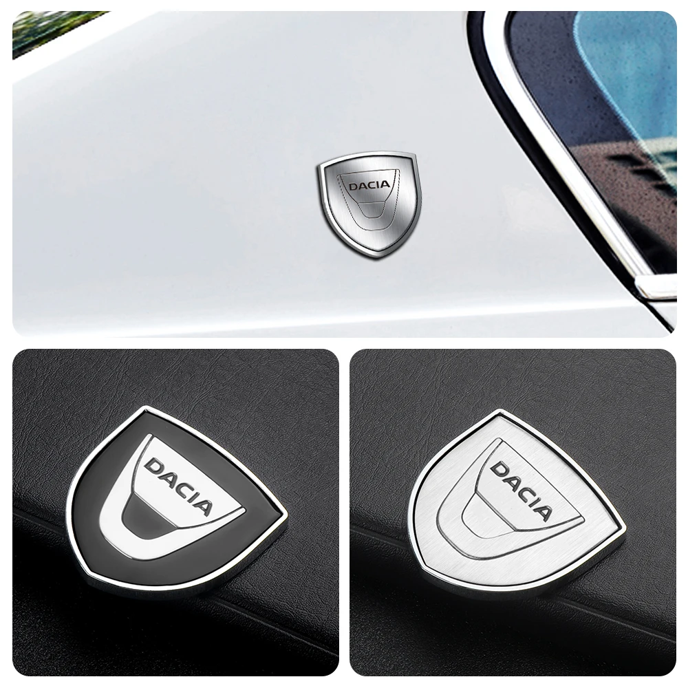 

1Pcs Car Styling 3D Aluminum Metal Shield Logo Car Body Stickers For Renault Dacia Duster Logan Sandero Lodgy MCV Stepway Dokker