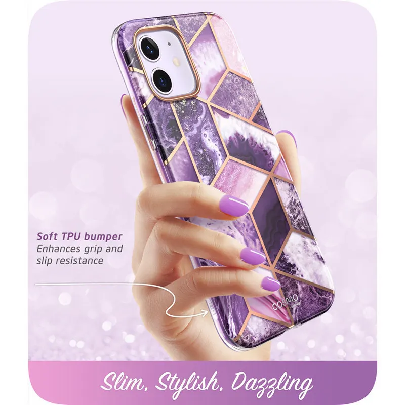i blason for iphone 12 case12 pro case 6 1 2020 cosmo full body glitter marble bumper case with built in screen protector free global shipping