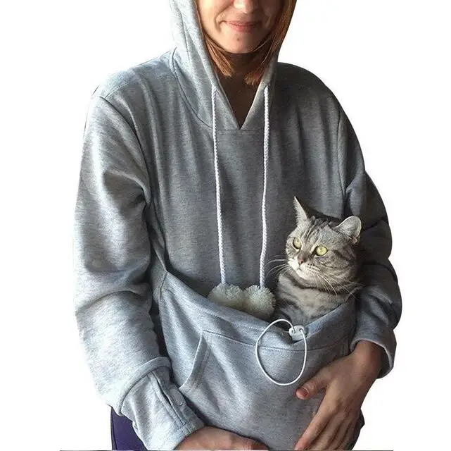 Sweatshirt Cat hoodie Pet Casual Unisex cat kangaroo pocket Sweatershirts Hoodie Sweater shirts Adult Version | Дом и сад