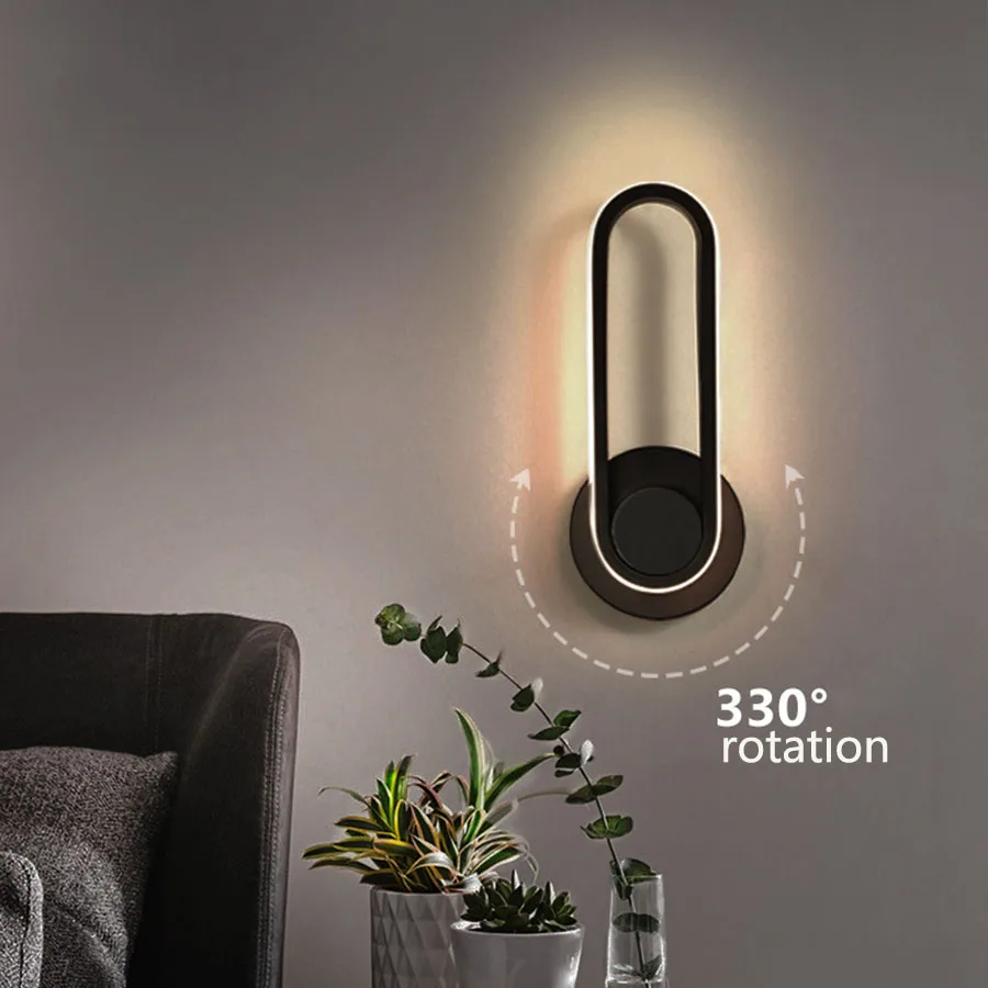 

New Design 330° Rotation LED Wall Lamp Modern Simple Bedside Wall Light Fixture Aluminum Bedroom Living Room Sconce Lighting