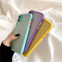 phone case for iphone 12mini 11 pro x xr xs max 7 8 plus luxury contrast color frame matte hard pc protective for iphone 11 case