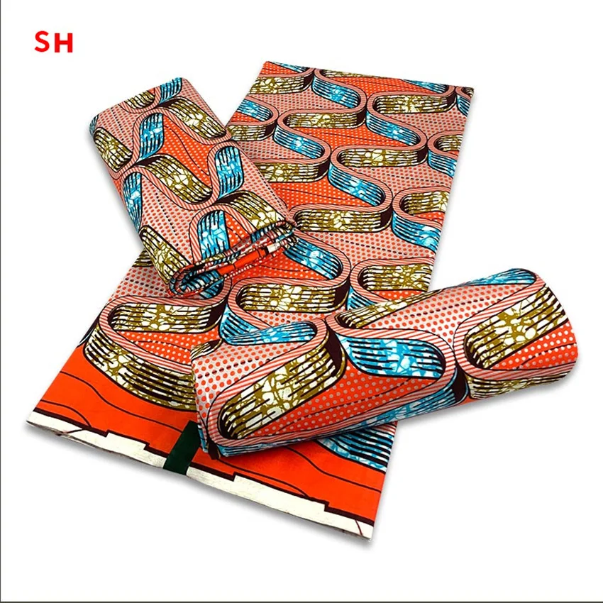 

2021 new high-quality African wax gold printed cloth sewing cotton Sewing Clothes H210525