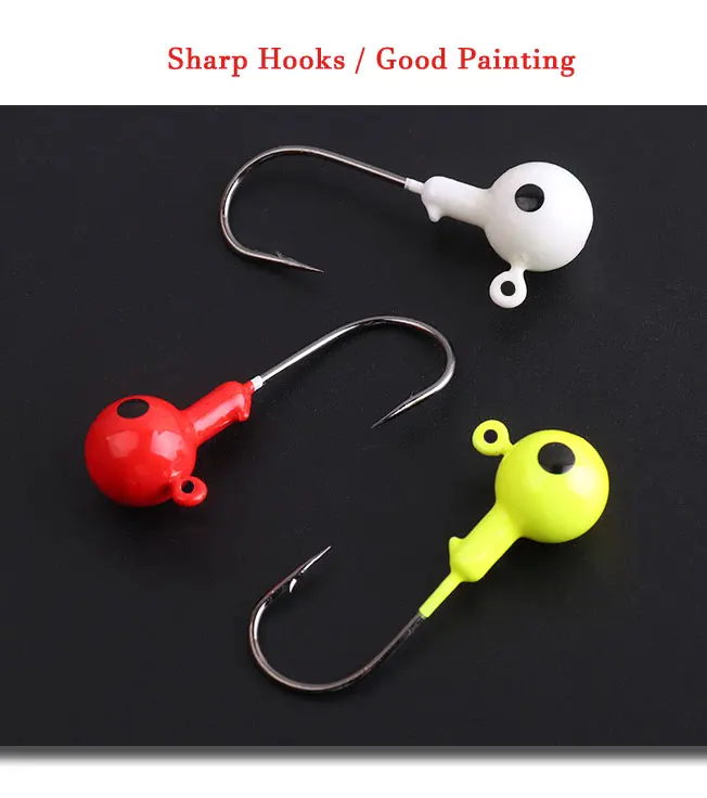 10pcs Jig Head Hook 3.5g 5g 7g 10g 12g 14g 18g Fishing Hook colored Jig Lure Hard Baits Soft Worm Fishing Tackle