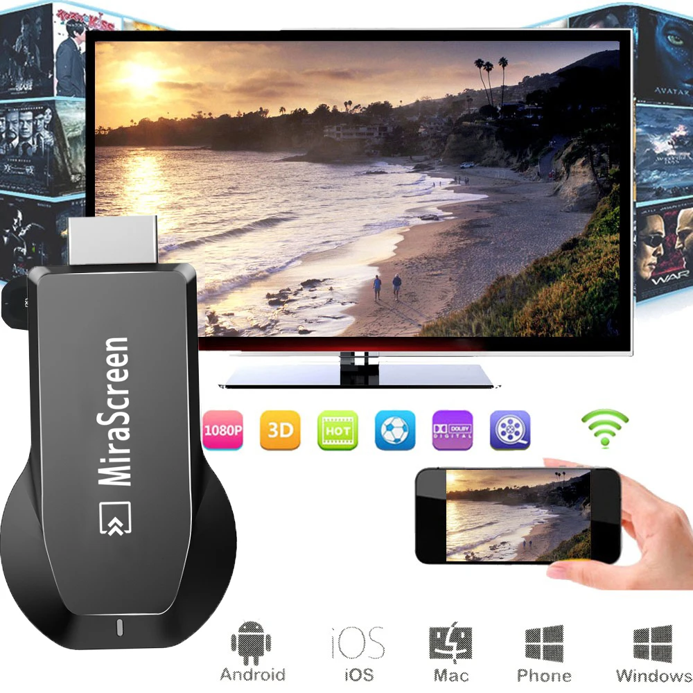 Беспроводной Wi Fi адаптер для телефона на ТВ HDMI видео iPad iPhone X XS MAX XR 6 7 8 11 Samsung S6 Edge S7