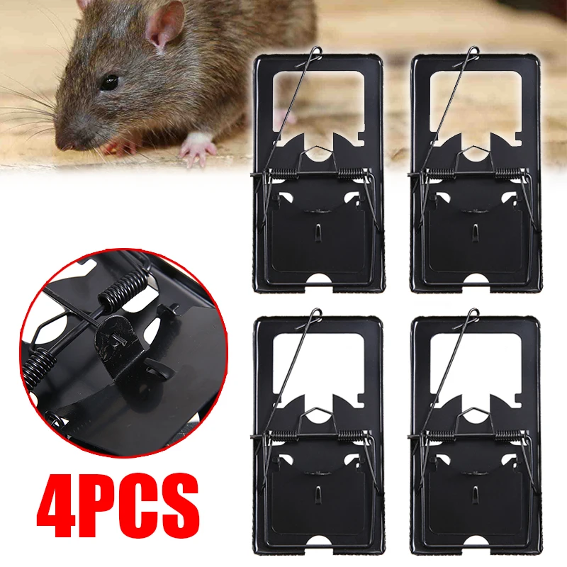 

4Pcs Mouse Trap Reusable Rat Catching Mice Mouse Traps Easy To Use Snap Trap Mousetrap Bait Snap Rodent Catcher Pest Control
