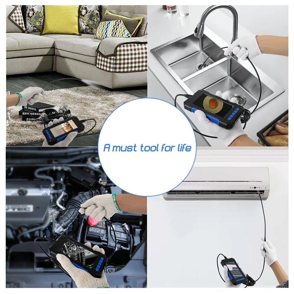 

P40 Industrial Endoscope Camera 4.3 inch Screen HD 1080P Waterproof 3.9mm 5.5mm 8mm Inspection Borescope 2600mAh
