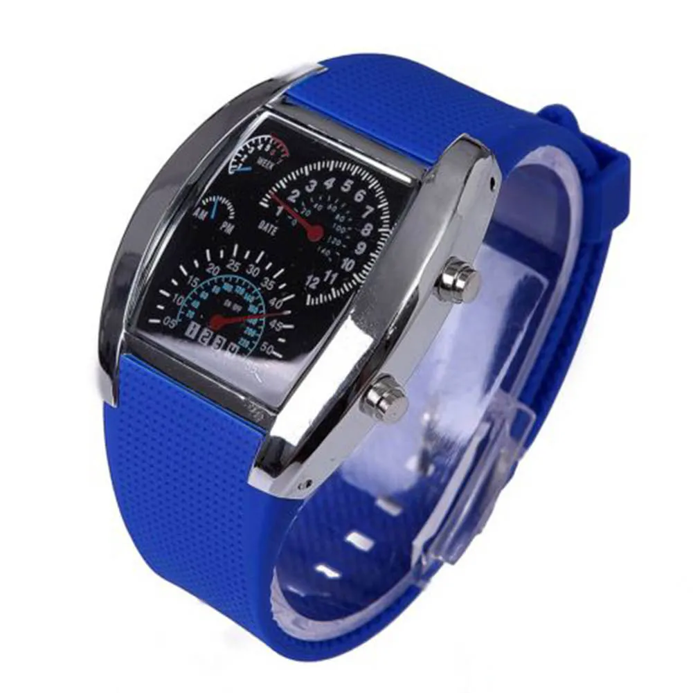 Мужской светодиодный светильник со спидометром и календарем спортивный веер