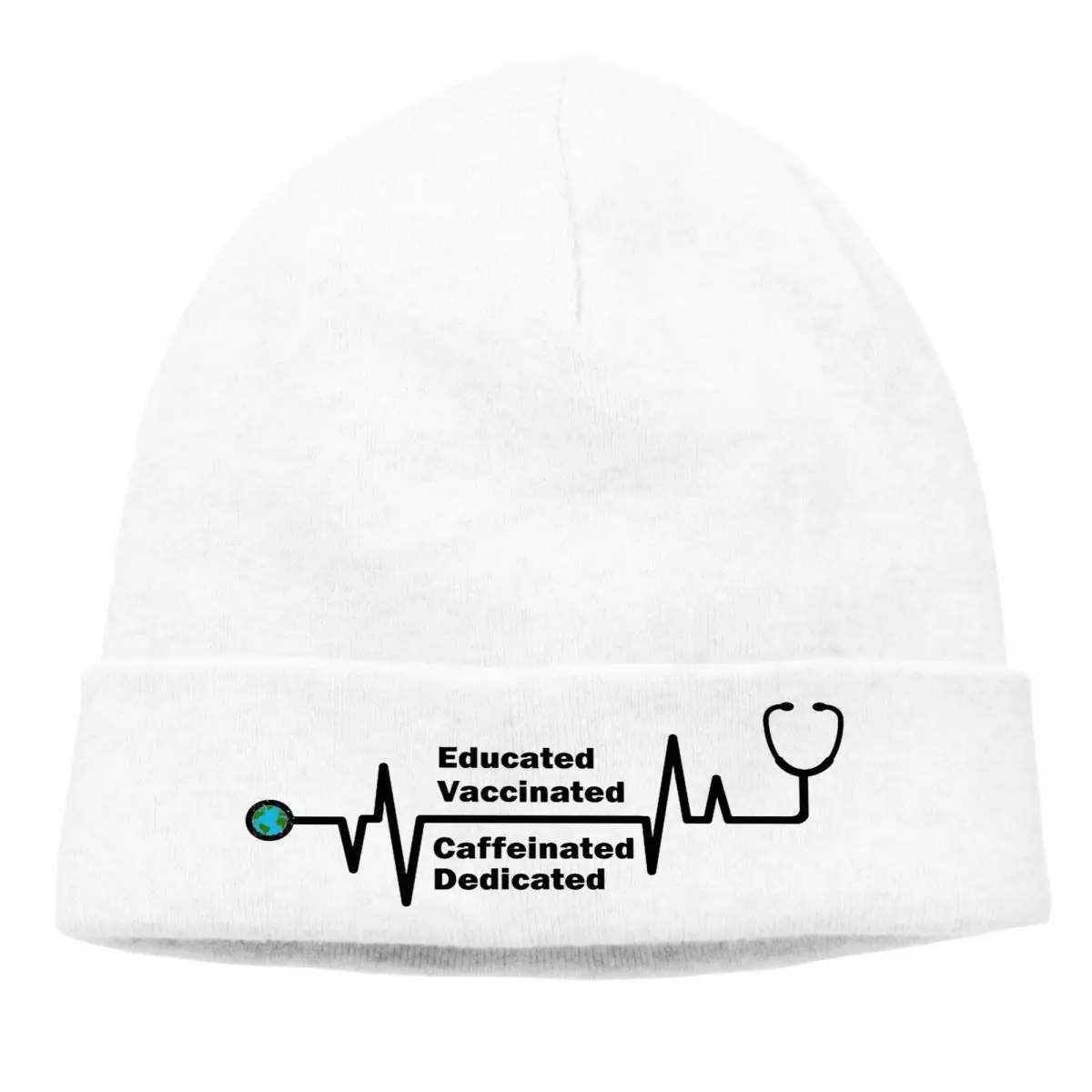 

Bonnet 2021 Vaccination Art Cycling Knitting Hat Educated Caffeinated Dedicated Winter Warm Design Skullies Beanies Caps