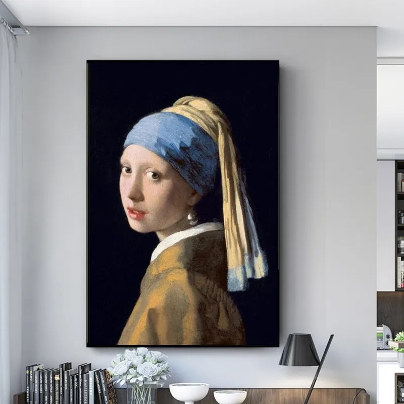 

Girl with a Pearl Earring Canvas Paintings on the Wall Classical Famous Art Posters And Prints Dutch Golden Age Art Pictures