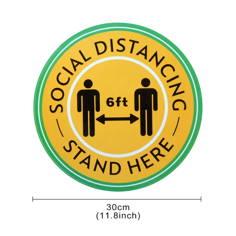 

Saim 10pcs Social Distancing Floor Decal Sticker 6 Feet Stop Here Sign Safety Distance Floor Decal Poster Sign Logo Stickers