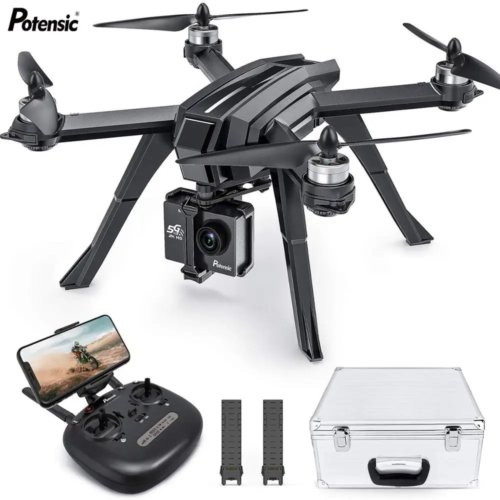 Potensic D85 gps Дрон с 2K FPV камерой 5G WiFi видео бесщеточный Квадрокоптер переносной чехол