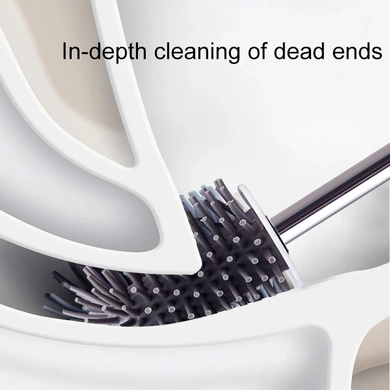 tpr silicone head toilet brush nordic wall mounted or floor standing toilet brush holder cleaning brush bathroom accessories free global shipping