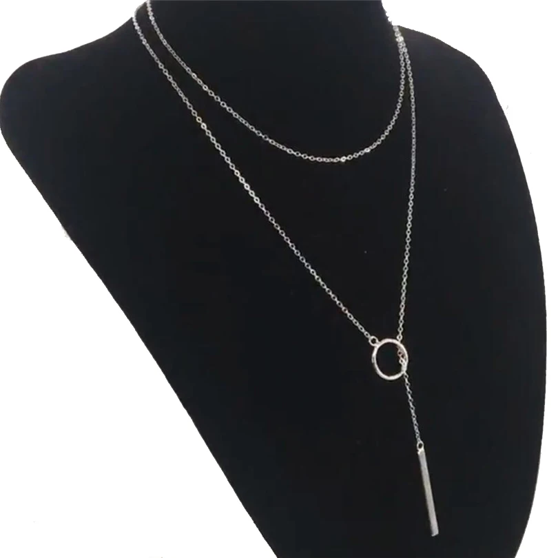 Набор ювелирных украшений для женщин многослойное ожерелье с подвеской в виде