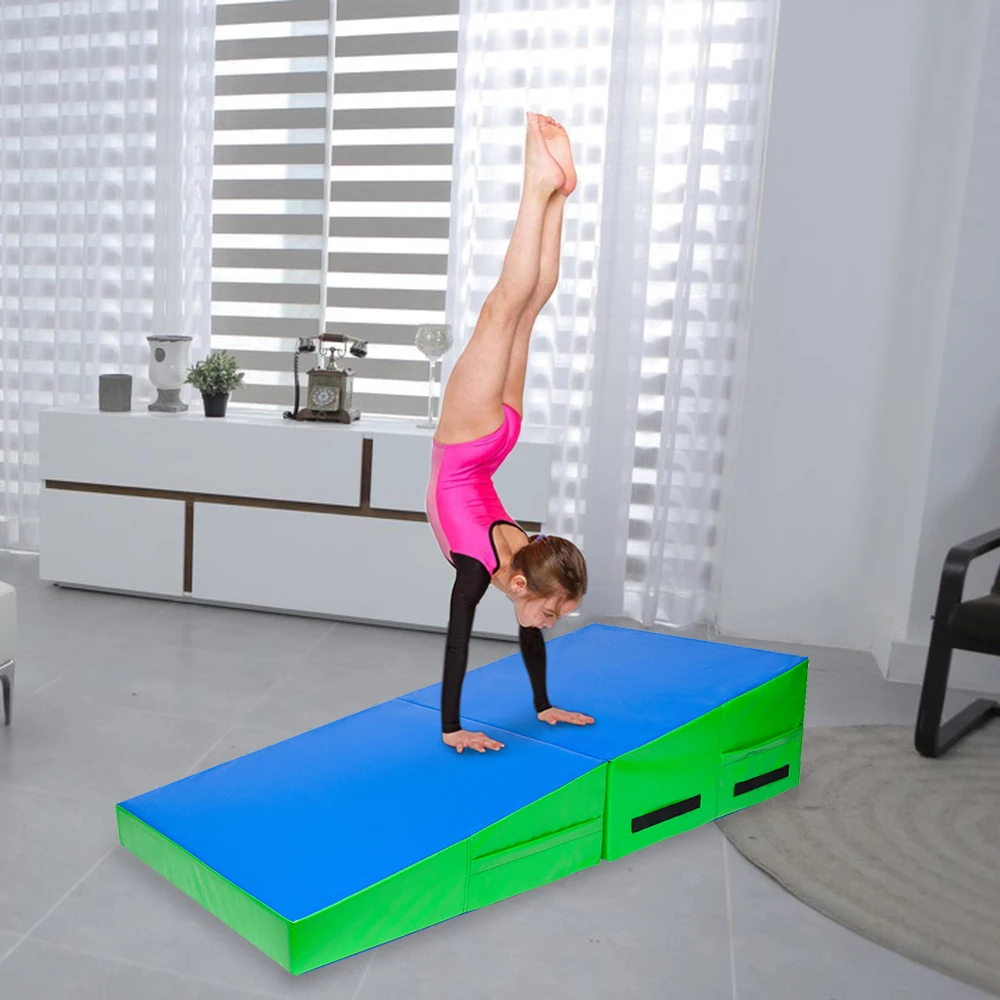 

Trapezoid Gymnastics Mat Blue & Green